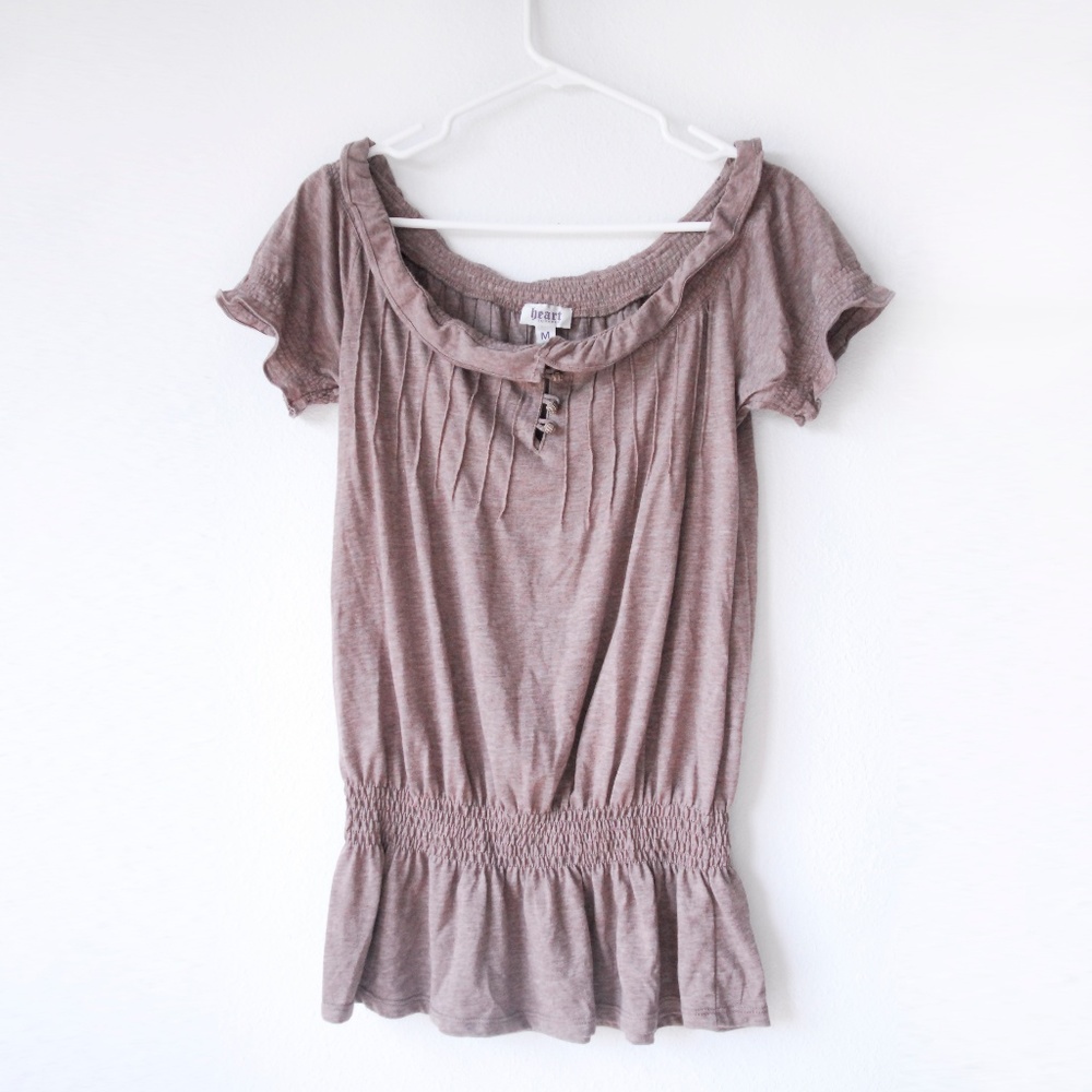 NWOT Heart Squared brown top
